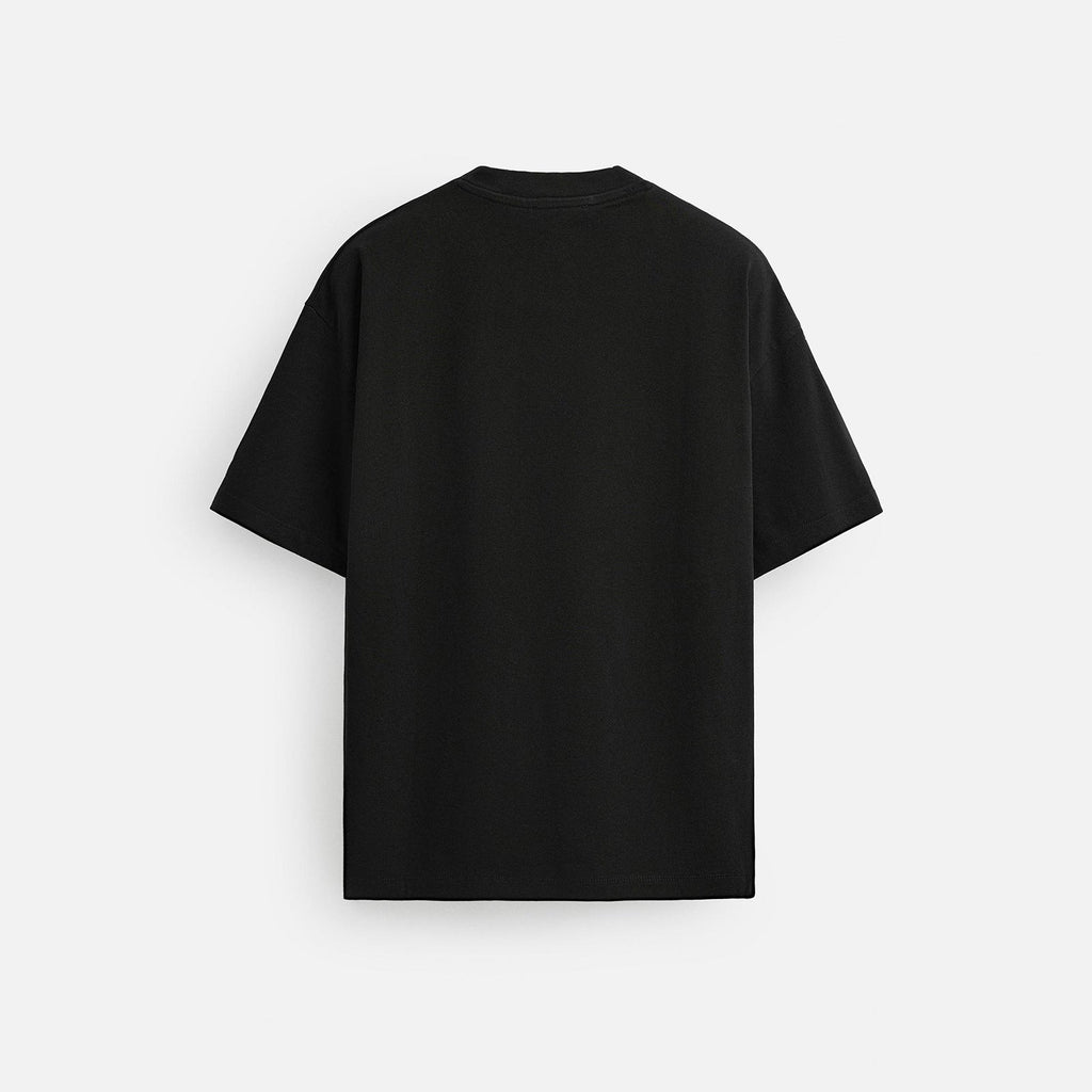 Black t-shirt on a white background