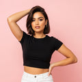 Black Fitted Crop Top – Cotton Stretch